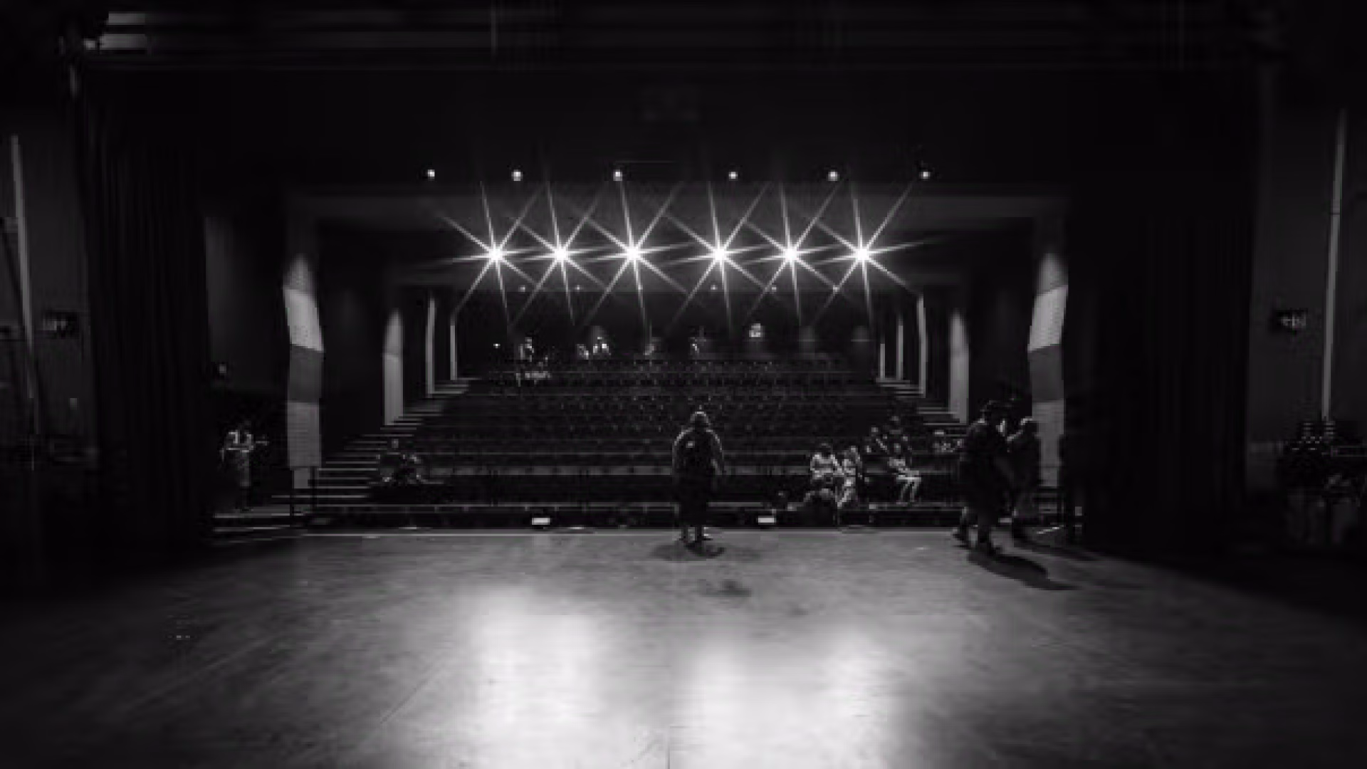 dimly lit theater